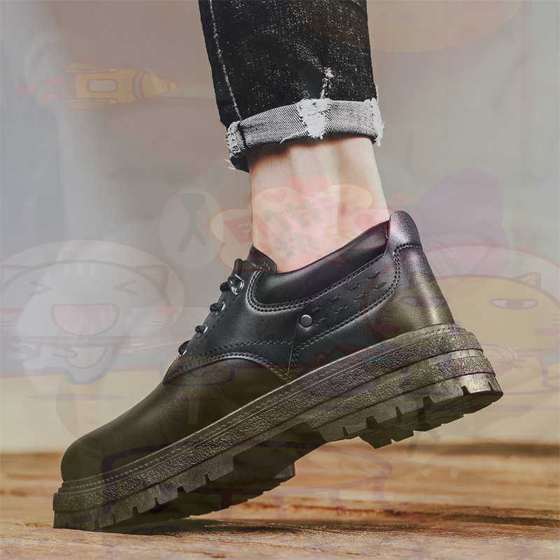 Outdoor Sport Ideas - Donker natuurlijk leer Mode-sneakers Tennis Herensneakers