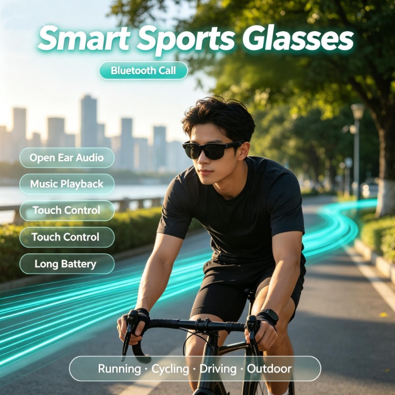 Outdoor Sport Activity - Slimme sportbril met open oor-audio, Bluetooth-oproepen,