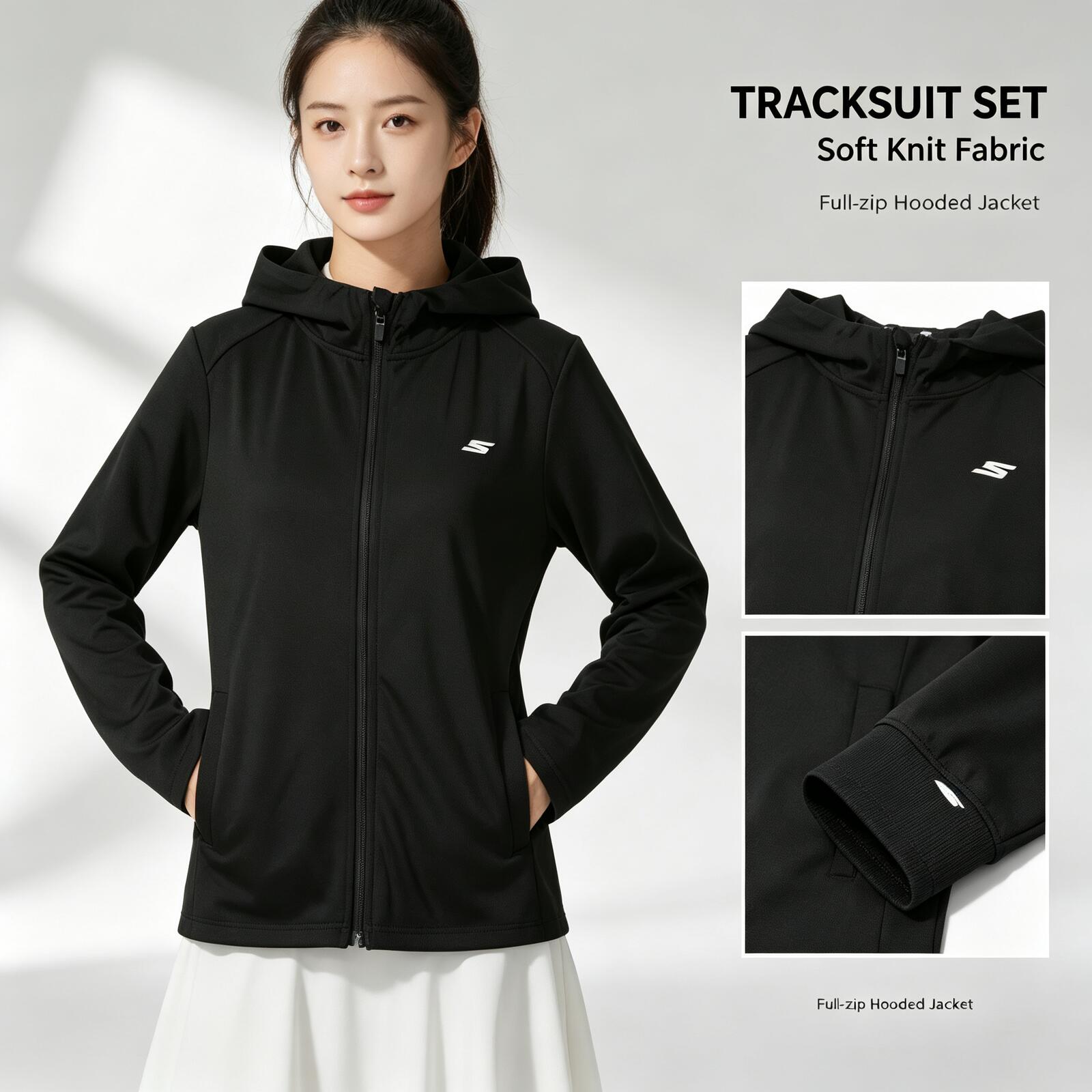 Outdoor Sport Jacket Women'S - SKECHERS Dames Lichtgewicht Gebreide Hoodie Jas